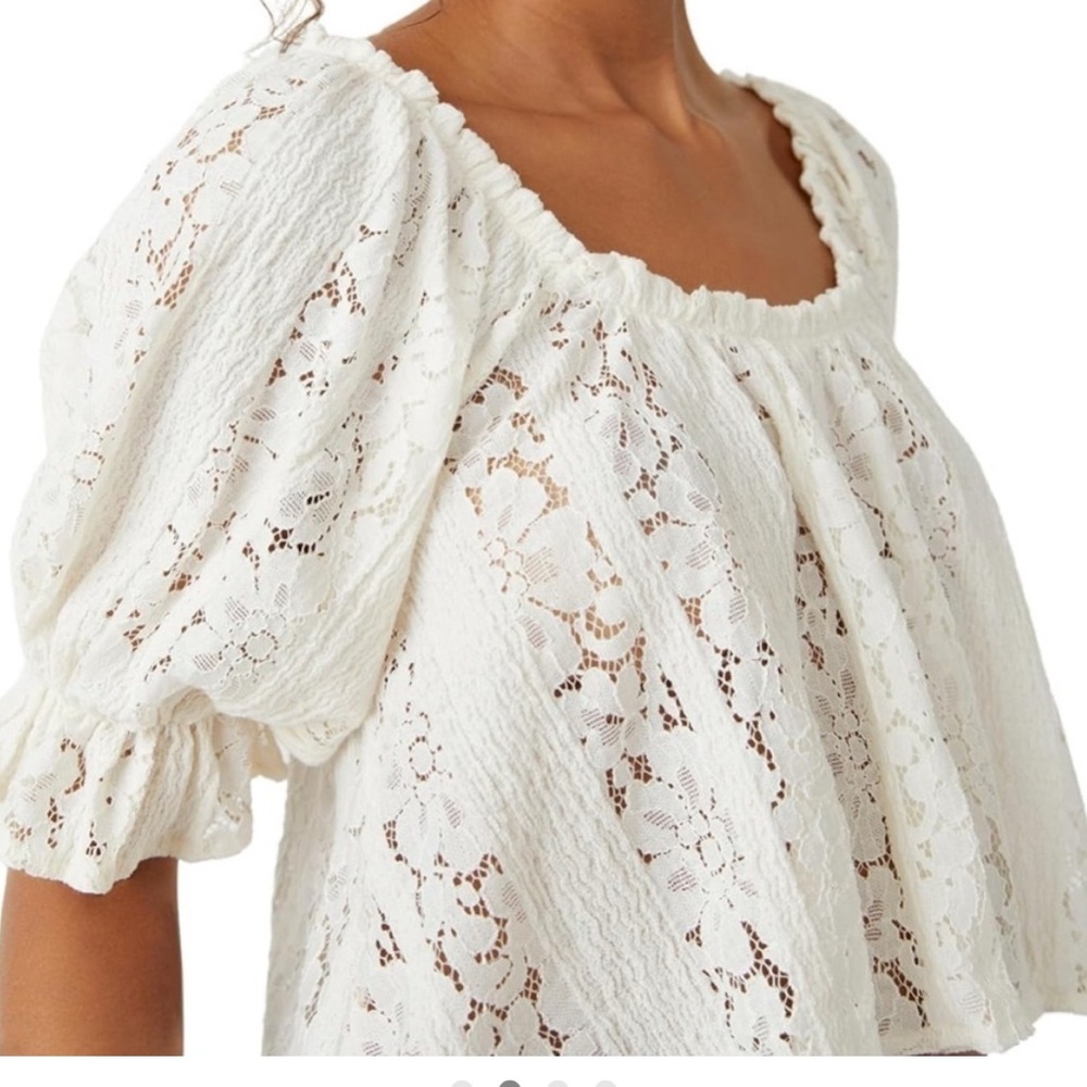 Free People Stacey Lace Off-Shoulder Blouse